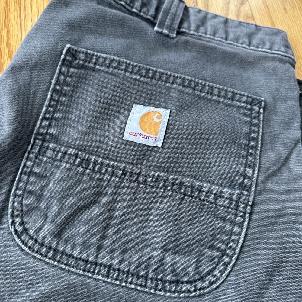 Carhartt Carpenter Pants Men 40x32 Fatigue Gray Dungaree Fit Work B151